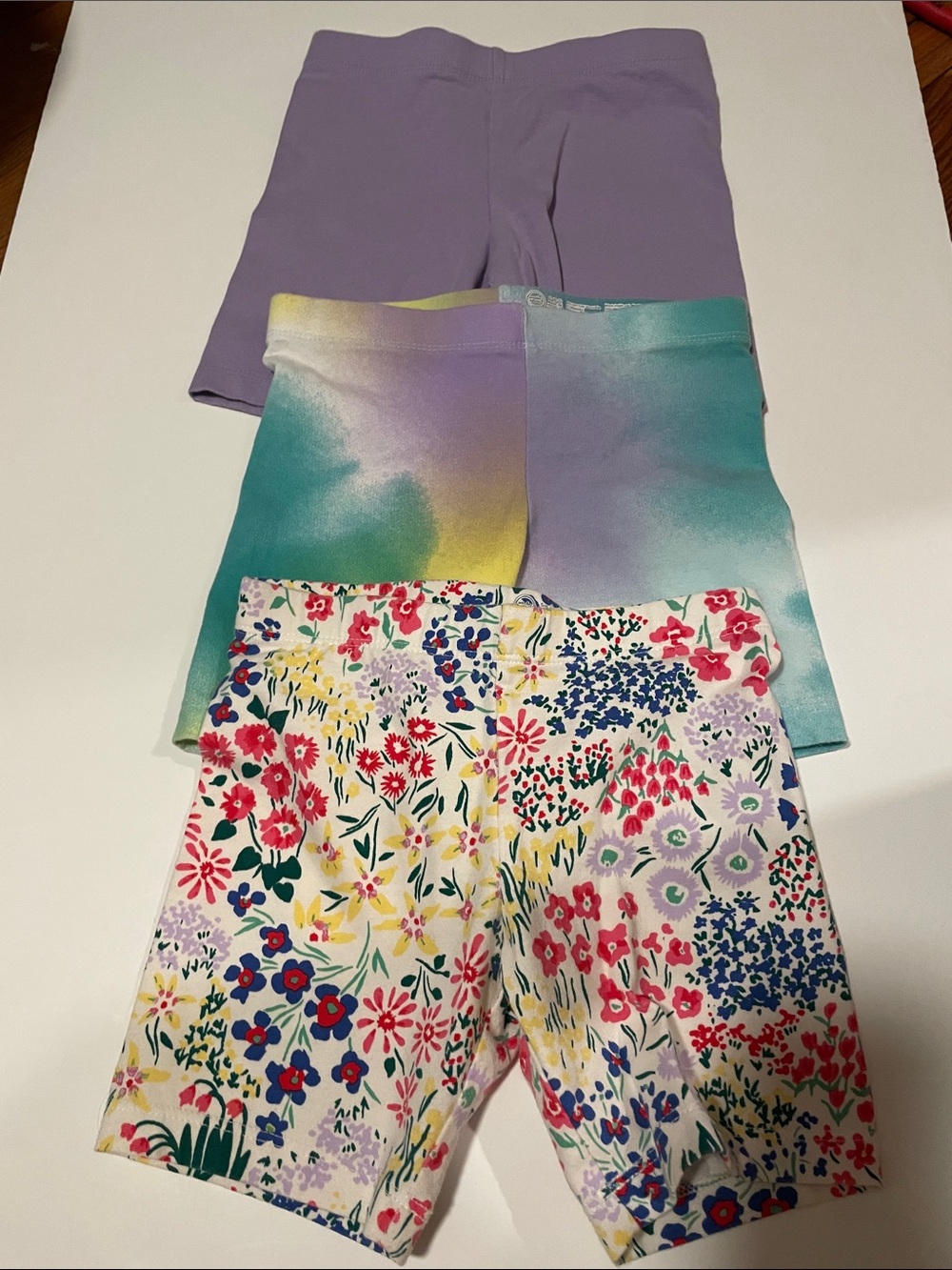 Wonder Nation Girls' Size S (6-7)Floral & Pastel Biker Shorts Set of 3 Bundle
